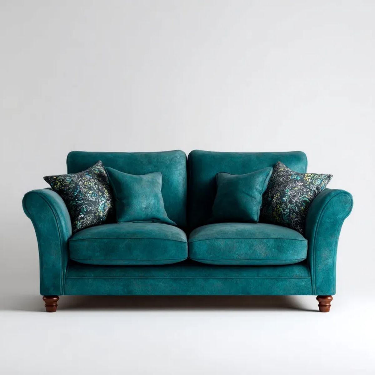 Sofa, 2-osobowa w sofie w samogłoski zielony Belivelvet Beliduck 160 x 90 x 90 cm z 4 fotelami dekoracyjnymi