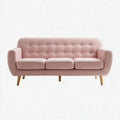 Sofa, 3-osobowa poliester sofa z lity z drewna nogi, 190 x 80 x 85 cm