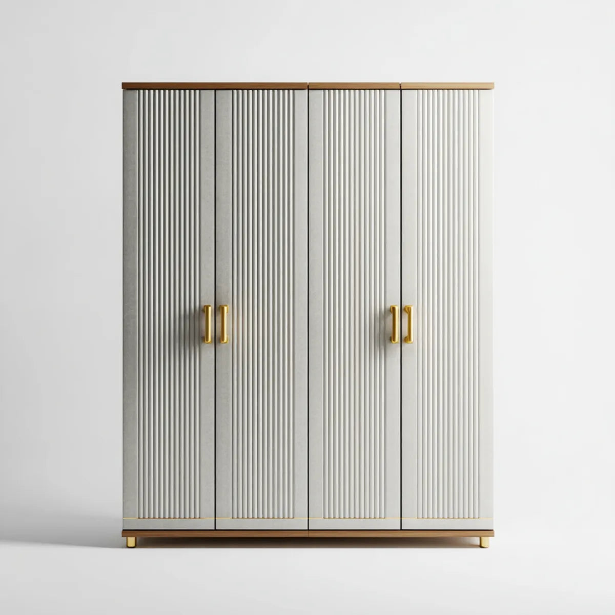 Szafa 4-drzwiowa biały i szary 160 x 55 x 200 cm w prostokątnym MDF
