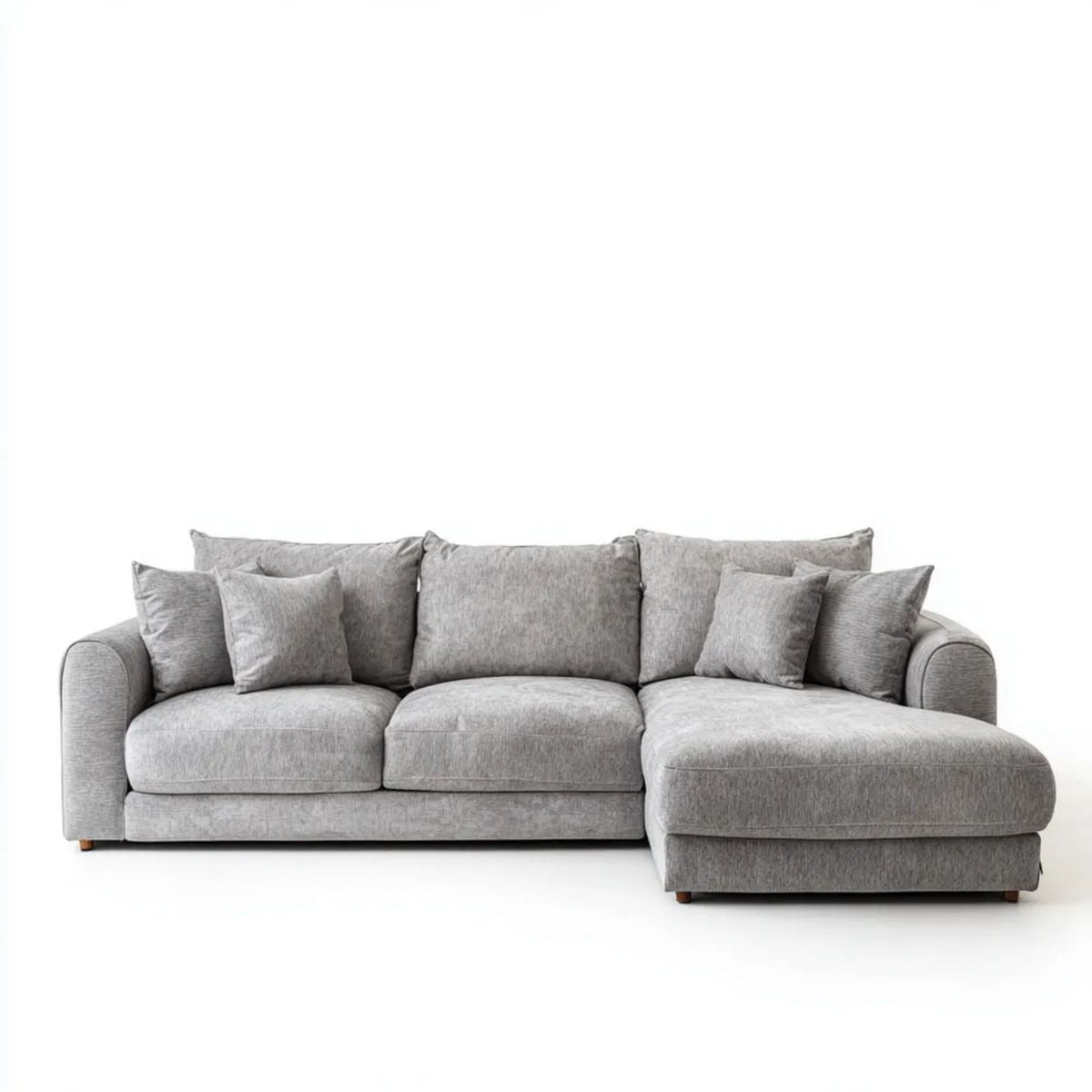 Sofa, 3-osobowa poliester narożnik sofa szara, 260 x 160 x 90 cm
