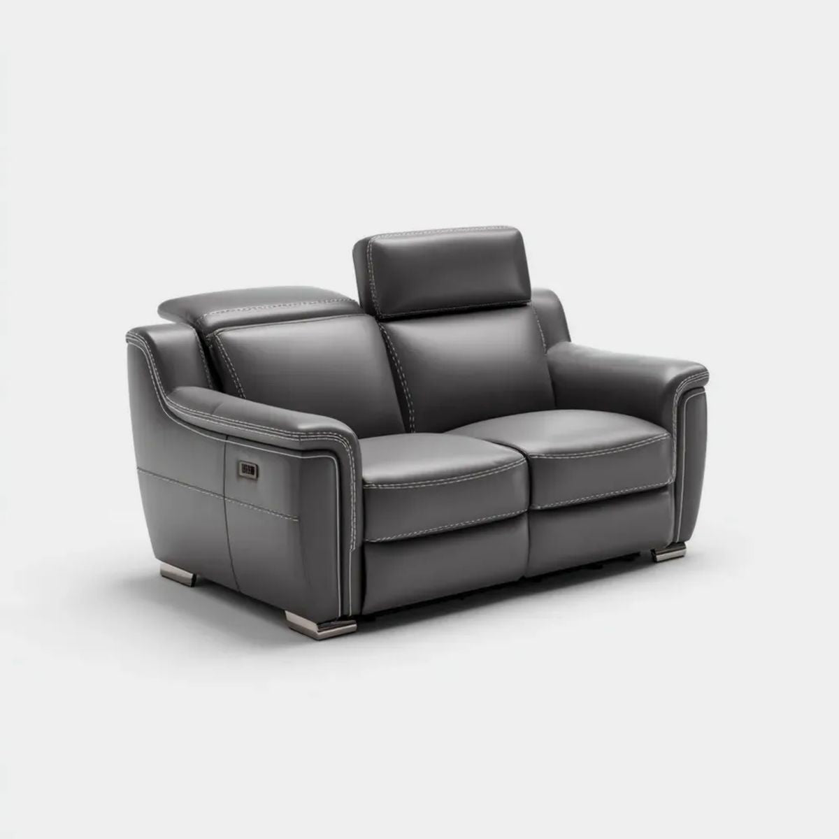Sofa, Elektryczny 2-osobowa elektryczny sofa w ciemnoszarej PU skóra wyprawiona 170 x 95 x 102 cm