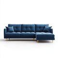 Sofa, 4 Bethonnight Bethinblue Bethinvelvet Bethinbet sofa z prostopadłym kątem, 250 x 160 x 85 cm
