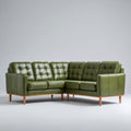 Sofa, Kanapa narożna Zielona 5-osobowa 280 x 210 x 88 cm sztuczna skóra