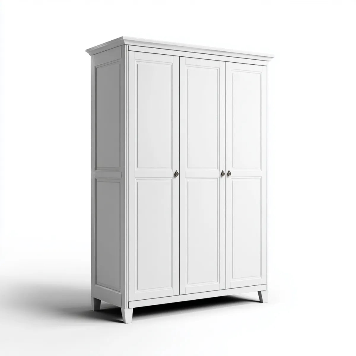 Szafa na szafy 3 białe drzwi 150 x 60 x 200 cm w prostokątnym MDF